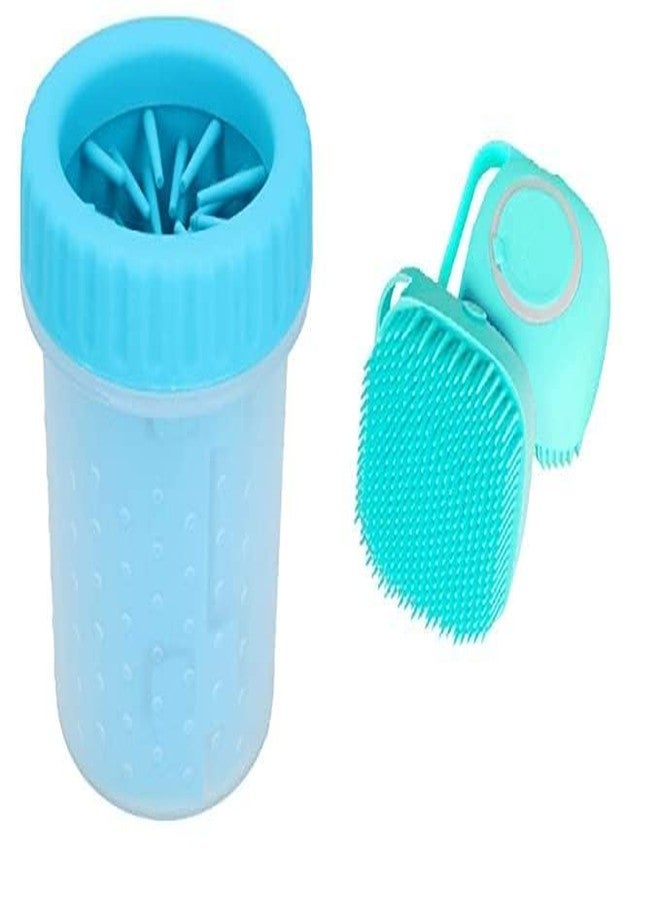 D&C PAWS Portable Pet Grooming Paw Cleaner and Silicone Shampoo Dispenser Bath Brush for Dogs and Puppies (Pack of 2) - Image 1